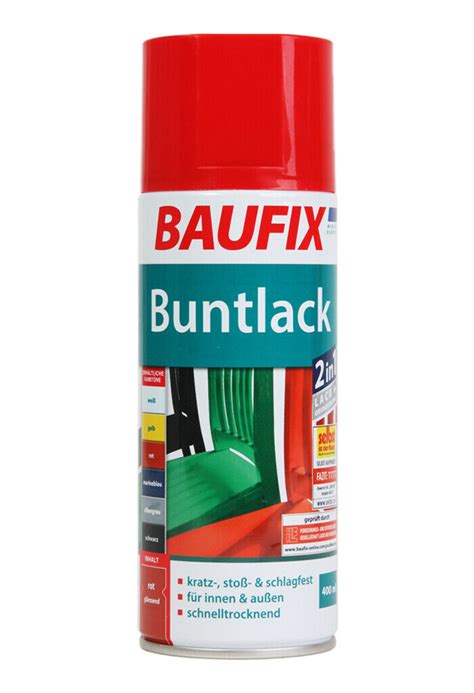 Baufix Lack Spray Schwarz 400ml Sprüh Dose Spray Dose Sprüh Lack Farb