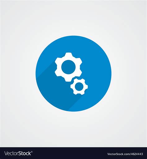 Flat blue settings icon Royalty Free Vector Image