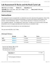 Lab Assessment Rocks And The Rock Cycle Lab Fa Geol L Sec