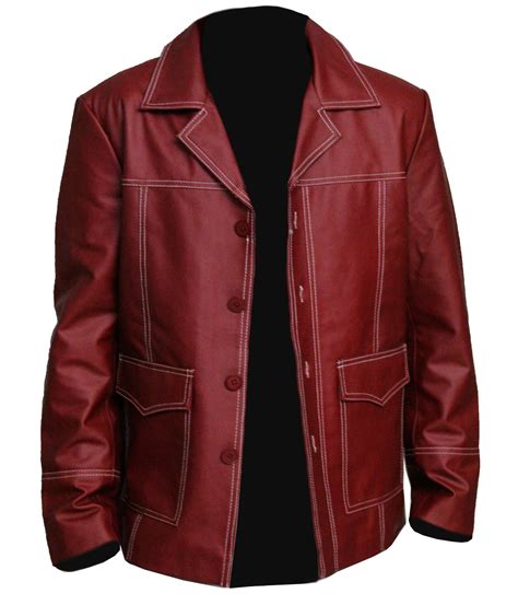 Tyler Durden Jacket Red Leather - Leather Jacket Makers