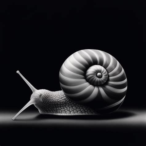 Premium AI Image Minimalist Black And White Snail Art