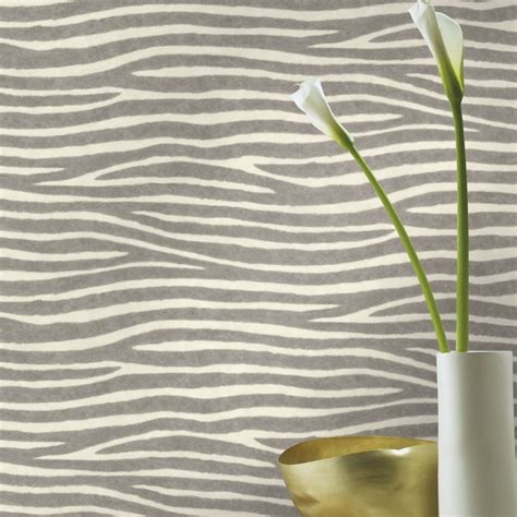 Zebra Stripes By Albany Grey And White Wallpaper Wallpaper Direct