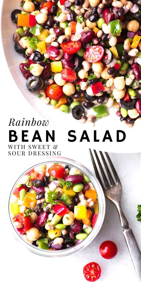 Rainbow Bean Salad With Sweet And Sour Dressing