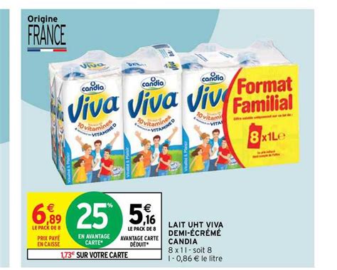 Promo Lait Uht Viva Demi Cr M Candia Chez Intermarch Contact