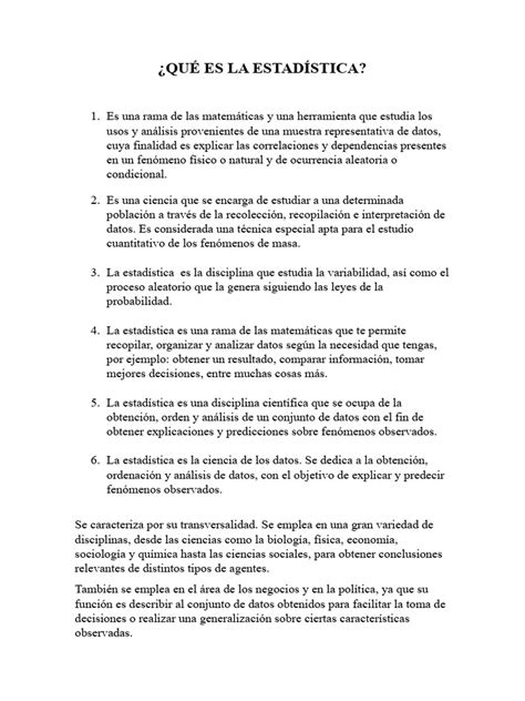 Tarea Estadistica Unidad 1 Pdf Nivel De Medida Estadísticas