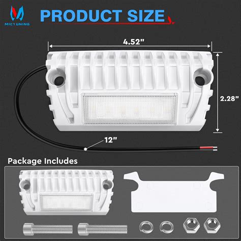 Mictuning Rv Led Solar Porch Light Camper Trailer Exterior White V