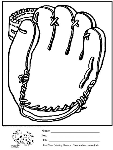 Baseball Glove Coloring Page Coloring Home