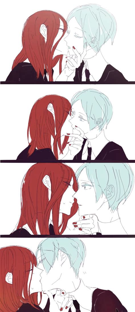 Safebooru 2others Androgynous Aqua Eyes Aqua Hair Chin Grab Closed