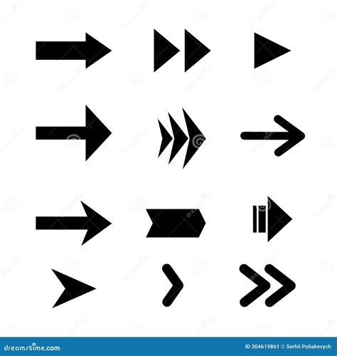 Set Arrow Icon Collection Different Arrows Sign Vector Illustration