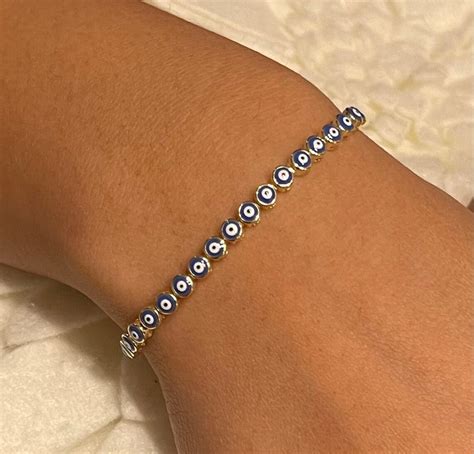 Evil Eye Tennis Bracelet Silver Gold Overlay Bracelet Imgpile