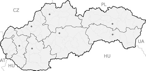 Slovakia Regions Map Blank • Mapsof.net