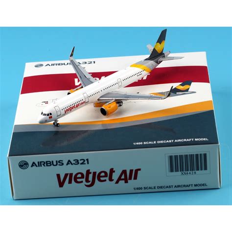 Xx4428 Alloy Collectible Plane T Jc Wings 1400 Vietjet Air Airbus A321 Diecast Aircarft Jet