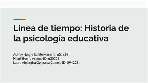 La L Nea De Tiempo Historia De La Psicolog A Educativa Youtube