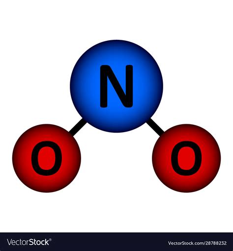 Nitrogen dioxide gas molecule icon Royalty Free Vector Image