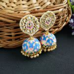 Bollywood Style Dark Blue Jhumka Earring Fashioncrab