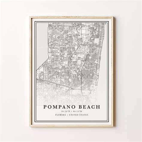 Pompano Beach Map Digital Pompano Beach Map Pompano Beach - Etsy