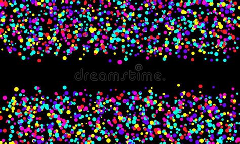 Falling Color Dots On Dark Background Fun Pattern Stock Vector