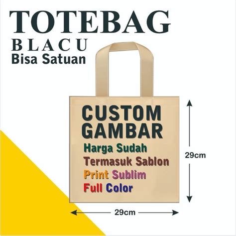 Jual Totebag Blacu Custom Sablon X Shopee Indonesia