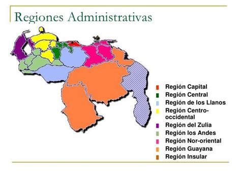 Mapa Donde Se Relfeje La Zona Oriental Region Occidental Region Central