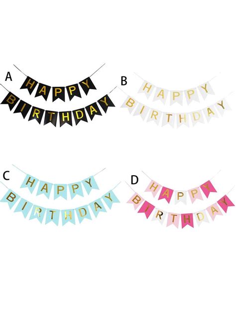 Happy Birthday Pull Flag Banner Set 13pcs | Birthday flags, Flag banner ...