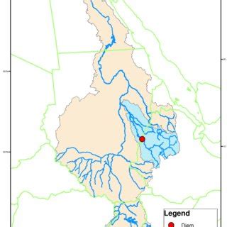 A map of the whole Nile Basin with the Blue Nile basin in Blue and the ...