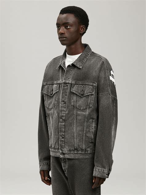 Black Logo Denim Jacket In Black Palm Angels Official