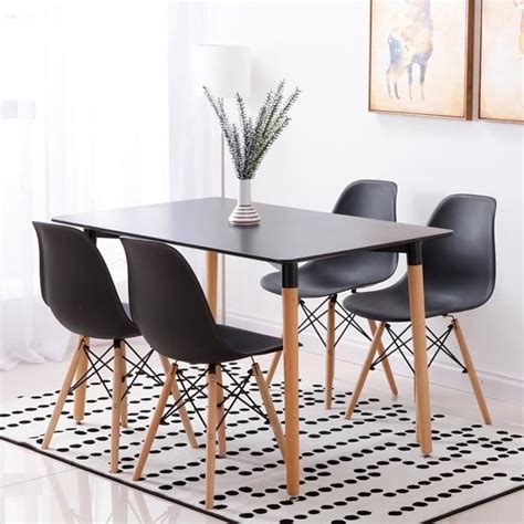 Ensemble table à manger 4 à 6 personnes DIANWAA 4 chaises scandinaves