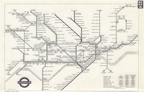 LONDON UNDERGROUND Diagram Of Lines Tube Map HUTCHISON 1963 1965 Old