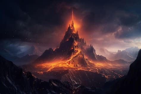 Premium AI Image | The mountain of fire is a volcano