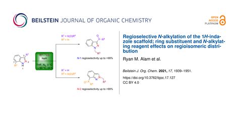 Bjoc Regioselective N Alkylation Of The H Indazole Scaffold Ring