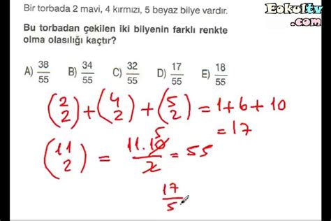 Olasılık Soru çözümleri 11 Sınıf Matematik Dailymotion Video