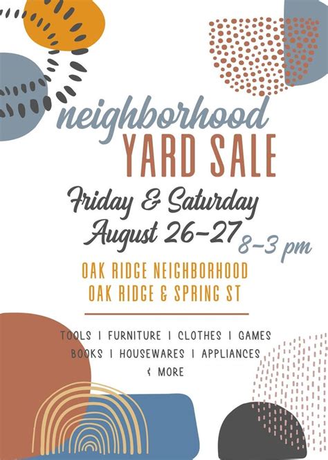 Neighborhood Yard Sale Sign Template Community Garage Sale Flyer