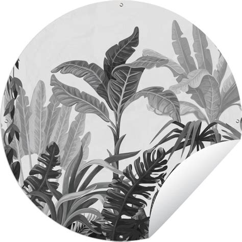 Tuincirkel Jungle Bladeren Planten 60x60 Cm Ronde Tuinposter