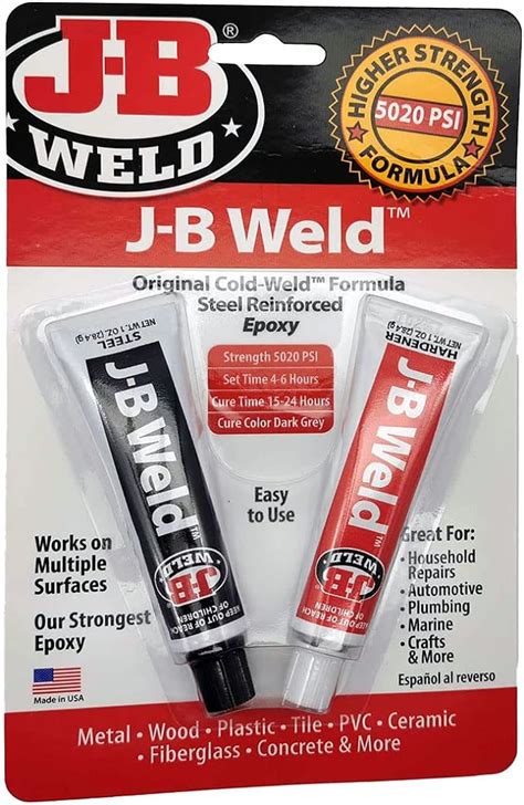 J B Weld 8265S Cold Weld Steel Reinforced Epoxy With Hardener 2 Oz By