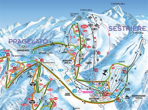 Sestriere skimap - Where skiing