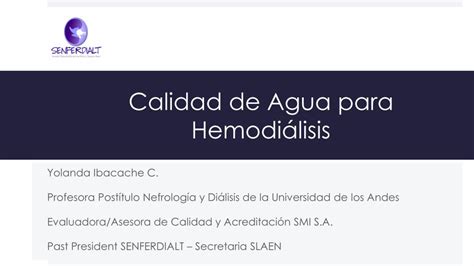 Pdf Calidad De Agua Para Hemodi Lisis Senferdialt De Calidad