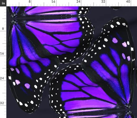 Purple Monarch Butterfly Wings Fabric | Spoonflower