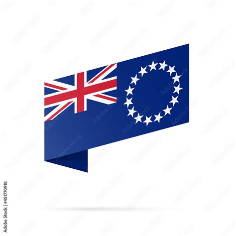 Cook island flag state symbol isolated on background national banner. Greeting card National ...