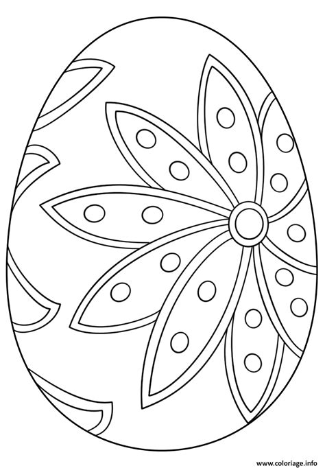 Coloriage Facile Fleur Oeuf De Paques JeColorie