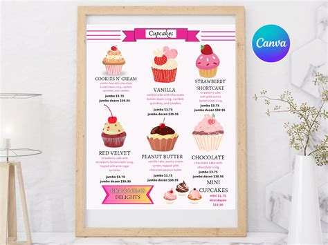 Bakery Menu Template, Dessert Menu Template, Sweet Treats Pricelist ...