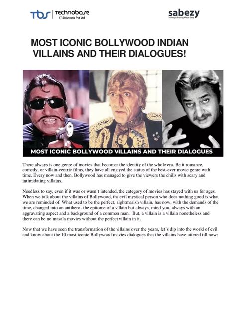 PPT - Most Iconic Bollywood Indian Villains and Their Dialogues ...