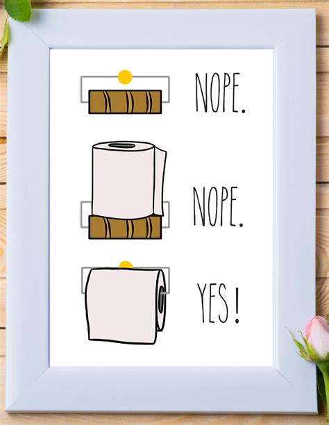 Toilet Paper Rules Humorous Toilet Paper Roll Directions | Etsy