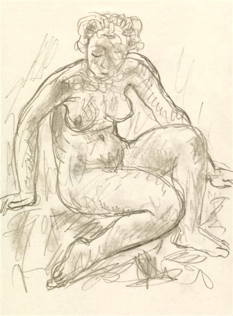 Naked Woman Showing Her Breasts Vintage Nude Illustration Seated