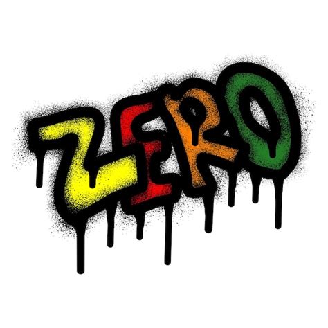 Premium Vector Graffiti Zero Text With Coloful And Black Spray Paint