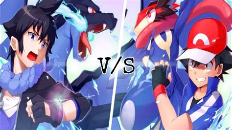 Ash Vs Alain Full Battle Pokemon Xyz Fight Pokemon Amv Mega Charizard Vs Ash Greninja