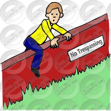 Trespassing Picture For Classroom Therapy Use Great Trespassing Clipart