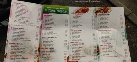 Menu at Lee Garden fast food, Lochgilphead