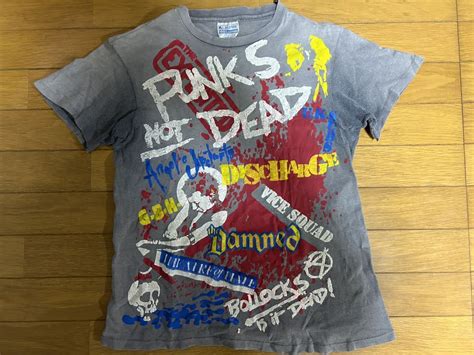 【傷や汚れあり】激レア 80s Exploited Punks Not Dead ヴィンテージ Tシャツ Usa製 Hanes Tee 古着