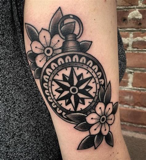 American Traditional Compass Tattoo