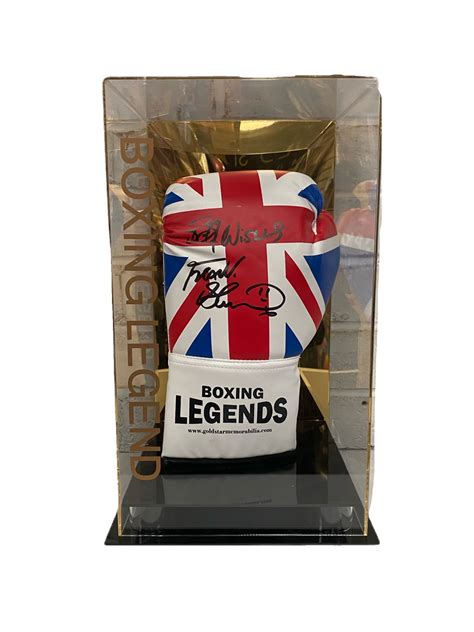 Frank Bruno Hand Signed Boxing Glove In A Display Case Gold Star